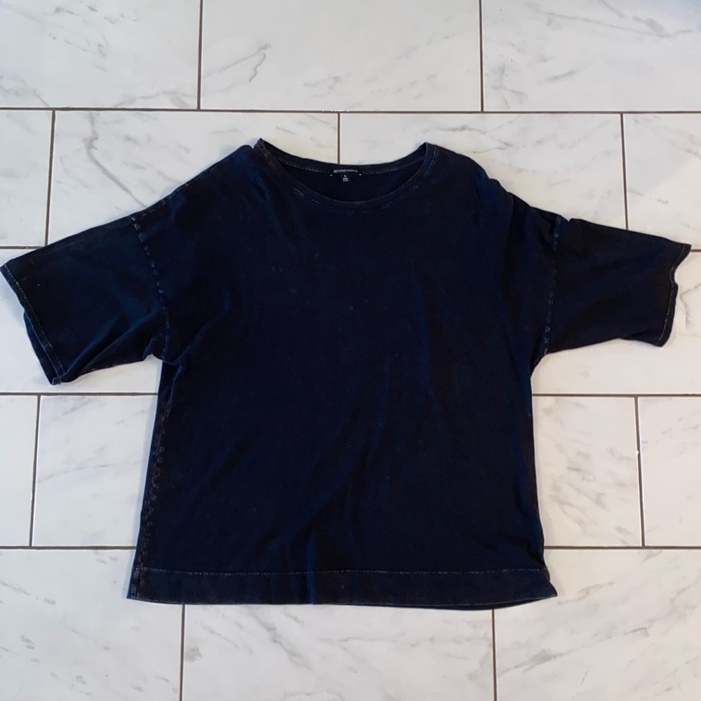 BEYOND YOGA short sleeve distressed oversized shirt